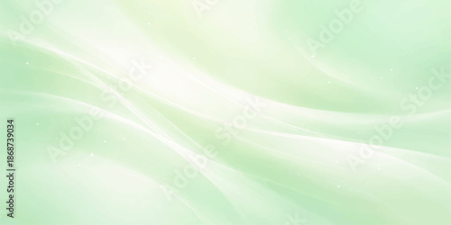 Abstract green and blue background with flowing waves of light and soft digital lines creating a bright motion texture for a smooth art wallpaper design
