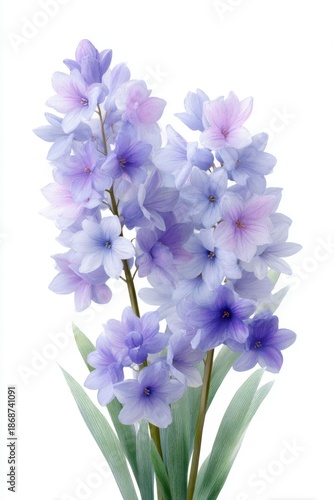 watercolor, purple hyacinth clipart on a white background with margins