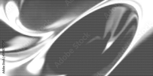 Futuristic digital wave with dots. Dark cyberspace. Abstract music background. Big data visualisation with particle flow. 3d rendering.