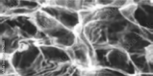 Futuristic digital wave with dots. Dark cyberspace. Abstract music background. Big data visualisation with particle flow. 3d rendering.