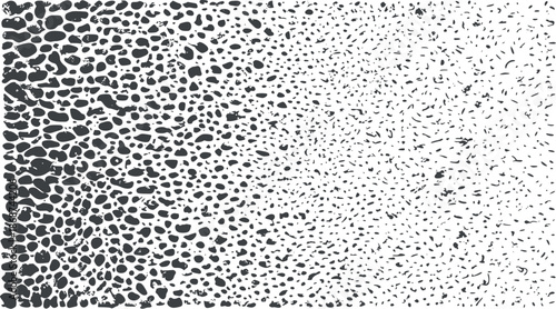 Black and contrast grainy texture with dense to sparse gradient transition