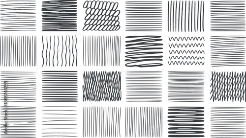 Black and handdrawn line and texture pattern collection lines textures patterns