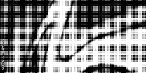 Gradient halftone dots pattern texture background. Abstract curves. Polka dots backdrop. Wavy dotted spotted pattern. Modern dotted template vector illustration for design, covers, web banners