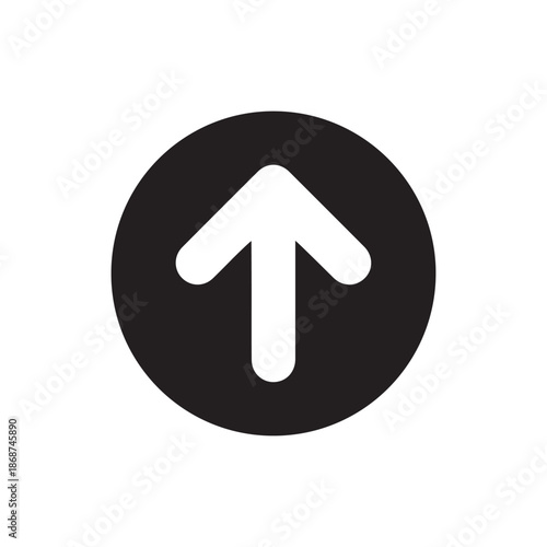 Arrow up flat icon. Round simple button, circular vector sign. Flat style design
