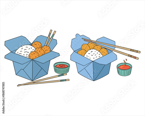 Delicious salmon sushi rolls with chopsticks and a healthy Japanese seafood meal set isolated on a white restaurant plate