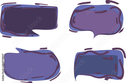 dark pastel purple colors abstract scribble lines pattern speech bubbles