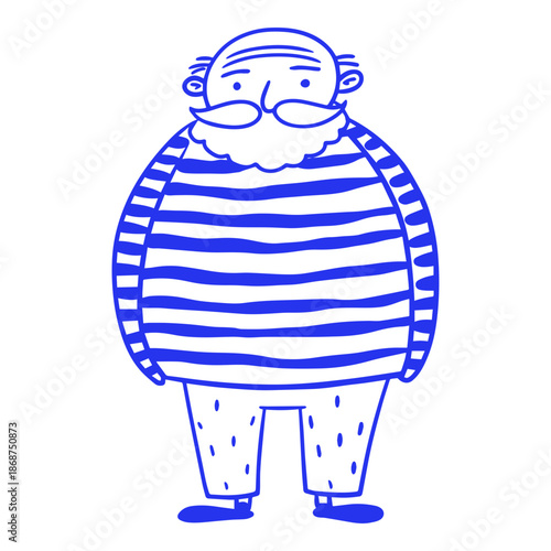 Grandfather with Beard Doodle Illustration