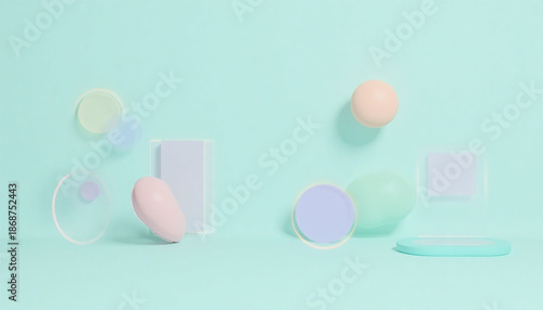 Colorful Birthday Balloon Illustration – Fun Party Decoration with Blue and Pink Bubbles, Circle Frame & Festive Holiday Vector Art