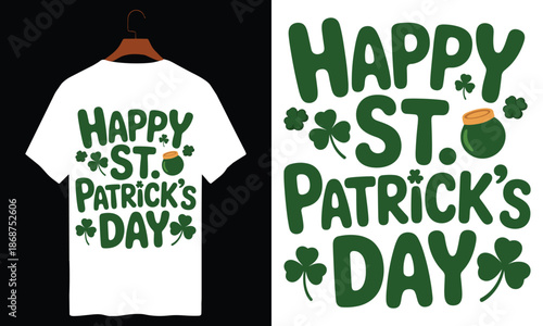 Happy saint patrick's day isolated on white background, Vector, illustration