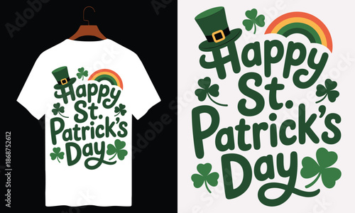 Happy saint patrick's day isolated on white background, Vector, illustration