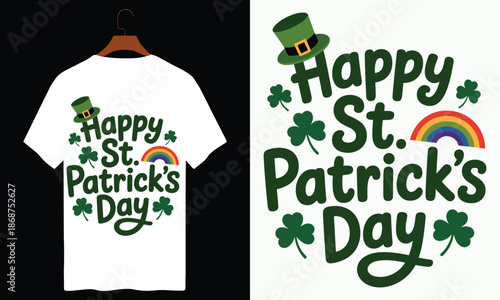 Happy saint patrick's day isolated on white background, Vector, illustration