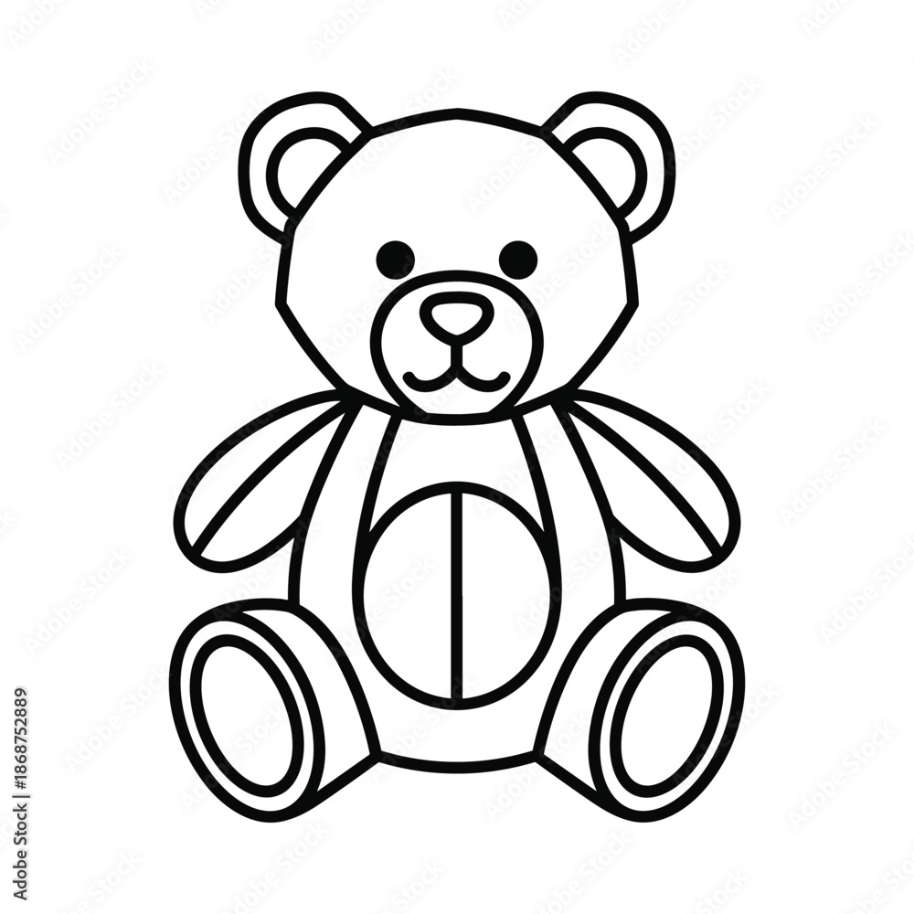 Obraz premium Teddy bear cartoon outline illustration