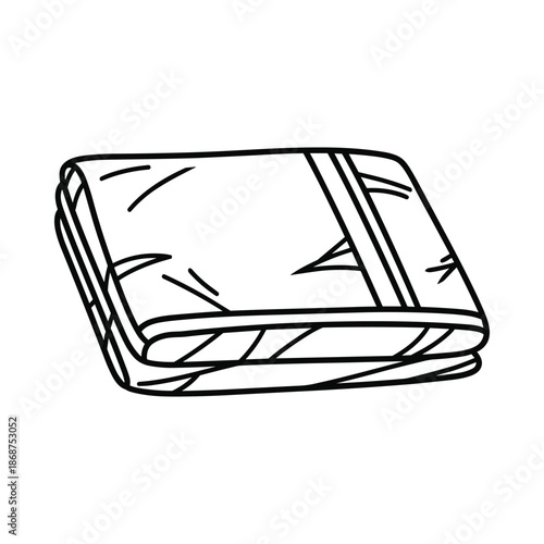 Blanket or throw folded neatly simple illustration