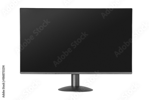 Computer monitor front view isolated on white background.