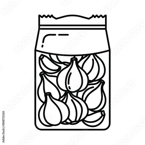 Pickled onions in a jar line art