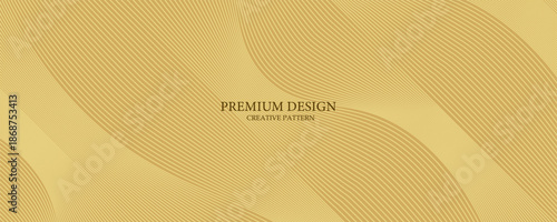 Contemporary technology cover design set. Luxury gold background line pattern (guilloche curves). Premium golden vector tech backdrop for business template, digital certificate
