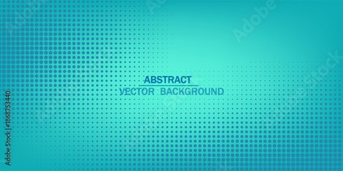 Abstract halftone gradient green teal mint blue background. Cartoon style turquoise green blurred water backdrop. Vector illustration for your banner, graphic design, poster, summer or aqua card.