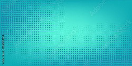 Abstract halftone gradient green teal mint blue background. Cartoon style turquoise green blurred water backdrop. Vector illustration for your banner, graphic design, poster, summer or aqua card.