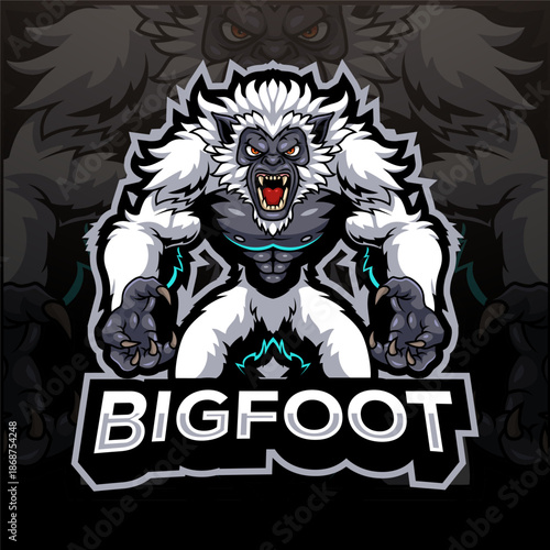 Fényképezés bigfoot mascot esport logo design