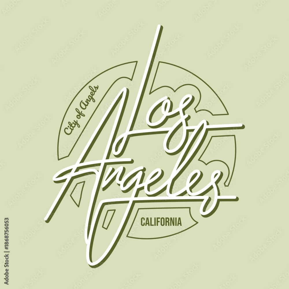 Fototapeta premium LA Los Angeles California, Vintage typography design in vector illustration. Clothing,t shirt,apparel and other uses. Abstract design with the grunge and denim style. Vector print, typography, poster.