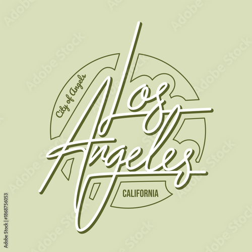 LA Los Angeles California, Vintage typography design in vector illustration. Clothing,t shirt,apparel and other uses. Abstract design with the grunge and denim style. Vector print, typography, poster.