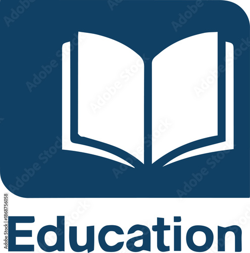 education logo concept open book emblem for academic brand