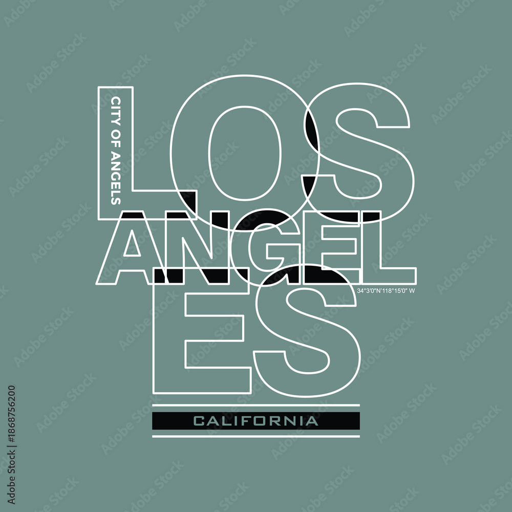 Fototapeta premium LA Los Angeles California, Vintage typography design in vector illustration. Clothing,t shirt,apparel and other uses. Abstract design with the grunge and denim style. Vector print, typography, poster.