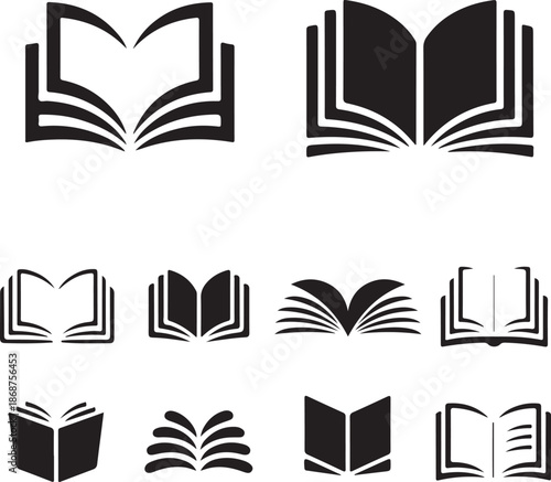 book symbol collection open book badge designs for education