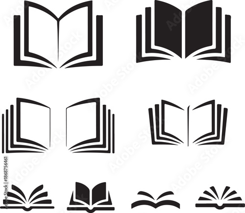 book vector icons minimal open book illustrations for apps