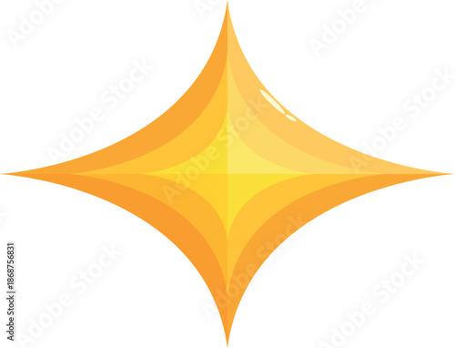 Glowing yellow star radiating light, perfect for design projects related to magic, celebrations, and achievements
