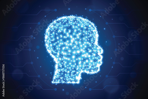 Artificial Intelligence Neural Network Digital Brain Vector Illustration