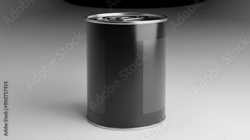 Realistic Black Tin Can Mockup: Perfect for Food and Beverage Packaging Design Visualizations
