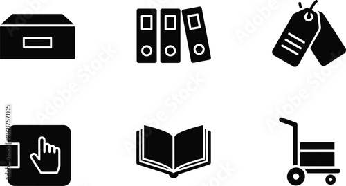 Office business and logistics icon set for various applications