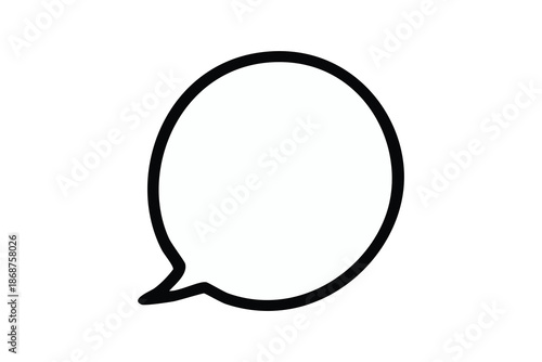 Simple black outline speech bubble on a white background, empty and ready for text.