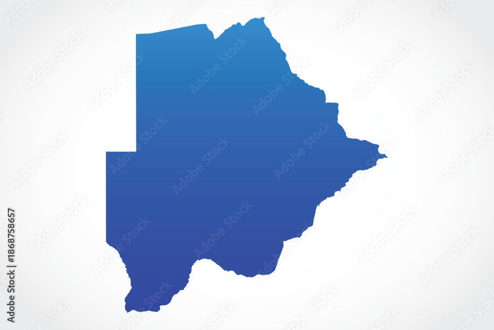 Obraz premium Vector graphic artwork suitable for print and web containing flat detailed map of BOTSWANA