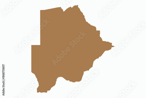Vector graphic artwork suitable for print and web containing flat detailed map of BOTSWANA