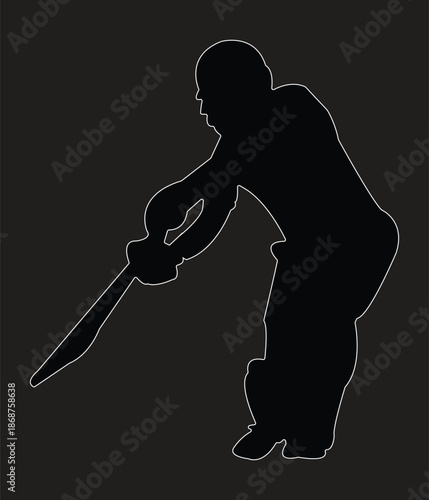 Pakistani cricketer babar azam cricketing shot silhouettes