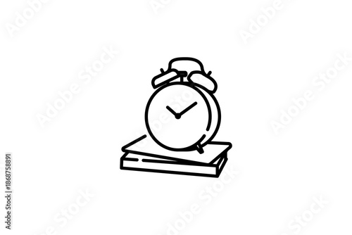 modern perfect design icon of study time combination clock and book shapes template isolated on white background