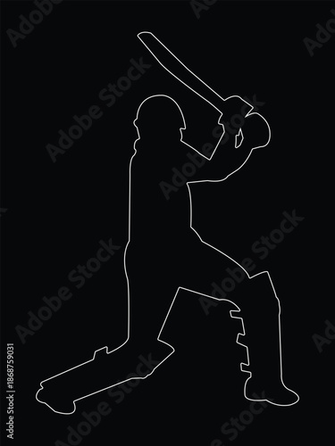 Pakistani cricketer babar azam cricketing shot silhouettes