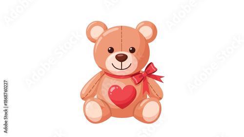 Cute Cartoon Teddy Bear with Heart 4.