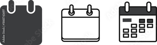 Calendar icon set showing various schedule and appointment designs