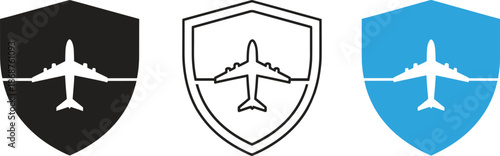 Airplane protection shield set in three different styles
