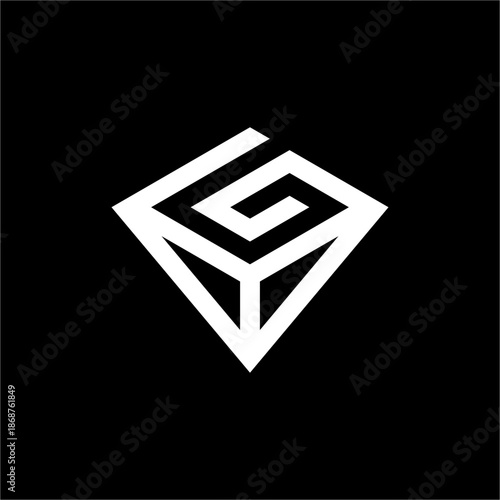 G-shaped spiral in a diamond/cube faceted shape. Depicting growth, precision engineering, valuable insights, and elegant complexity.