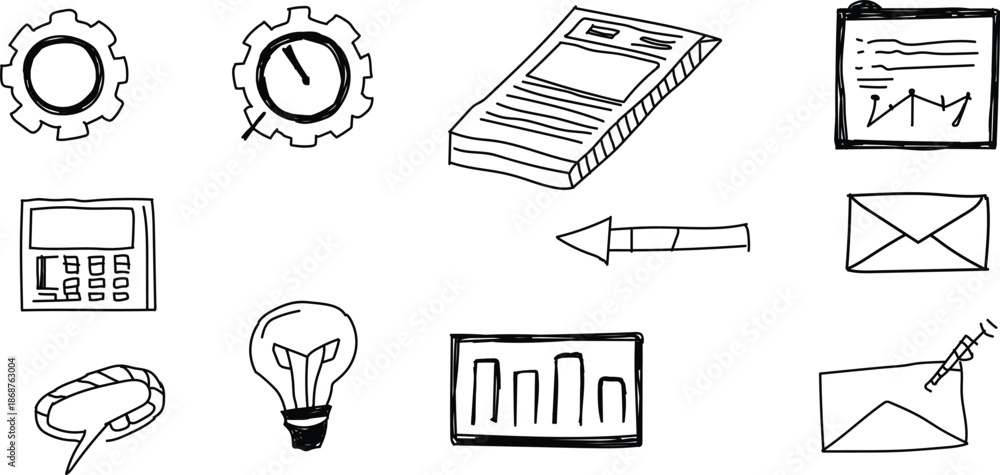 Fototapeta premium Business and technology icons