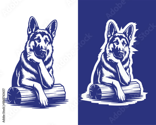 Quiet Dog Deep in Thought Artwork