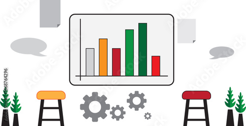 vector illustration of a bar graph business background design