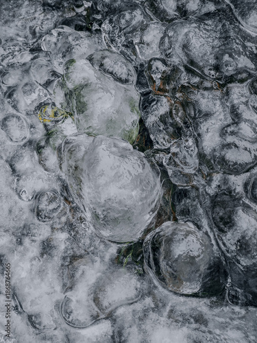 Ice Along a Flowing Winter Stream cold winter