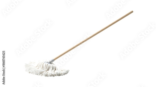 White String Mop with Wooden Handle