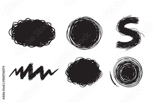 Abstract Hand Drawn Scribble and Doodle Shape Elements