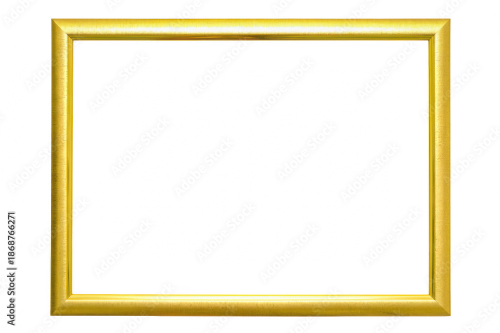 Obraz premium Shiny Rectangular Gold Frame Bordering a Dark Space
